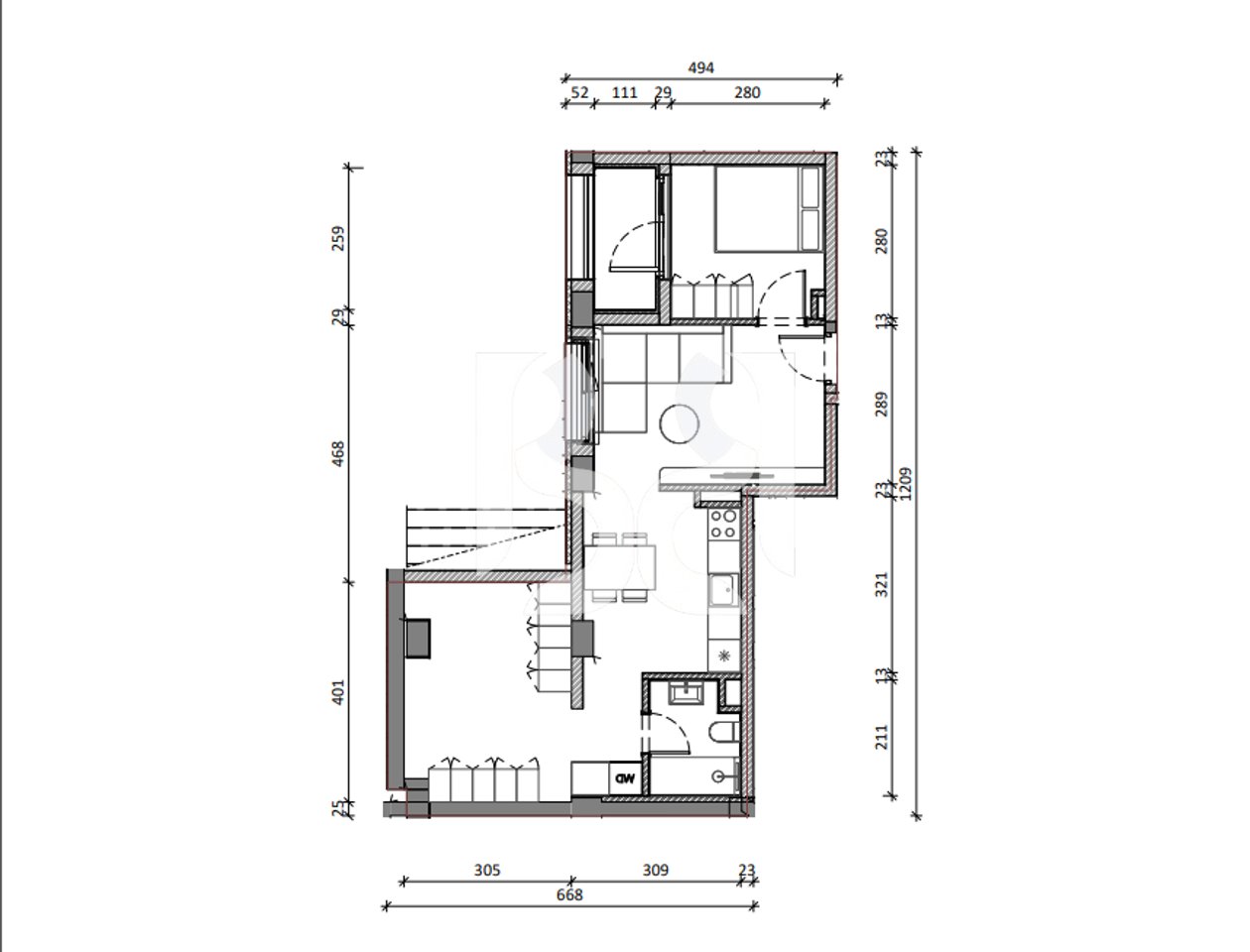 APARTMENT 1+1 FOR SALE ON CREDIT KADIU RESIDENCE