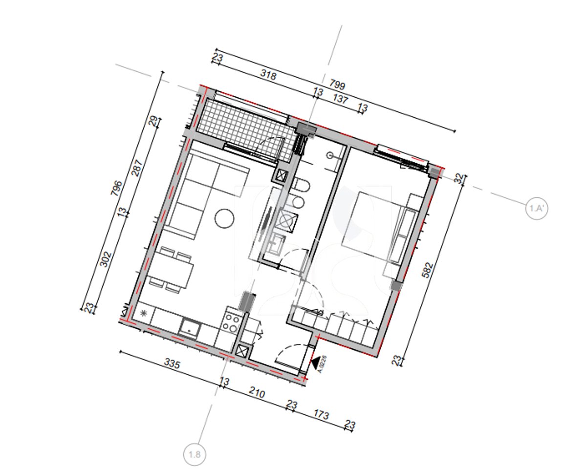 APARTMENT 1+1+BALCONY FOR SALE IN OXA RESIDENCE TIRANA