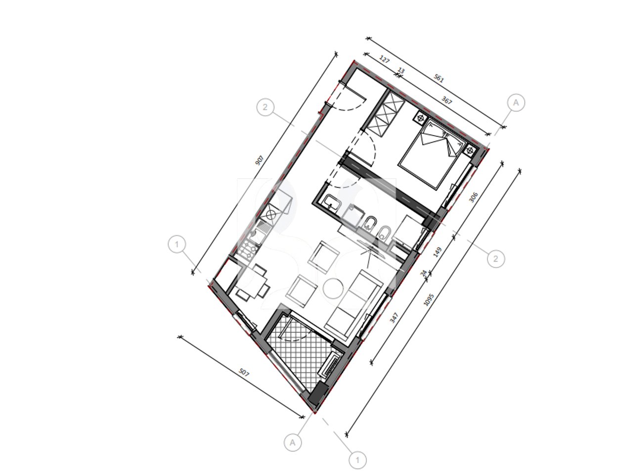 APARTAMENT 1+1 PER SHITJE REZIDENCA KAIMI