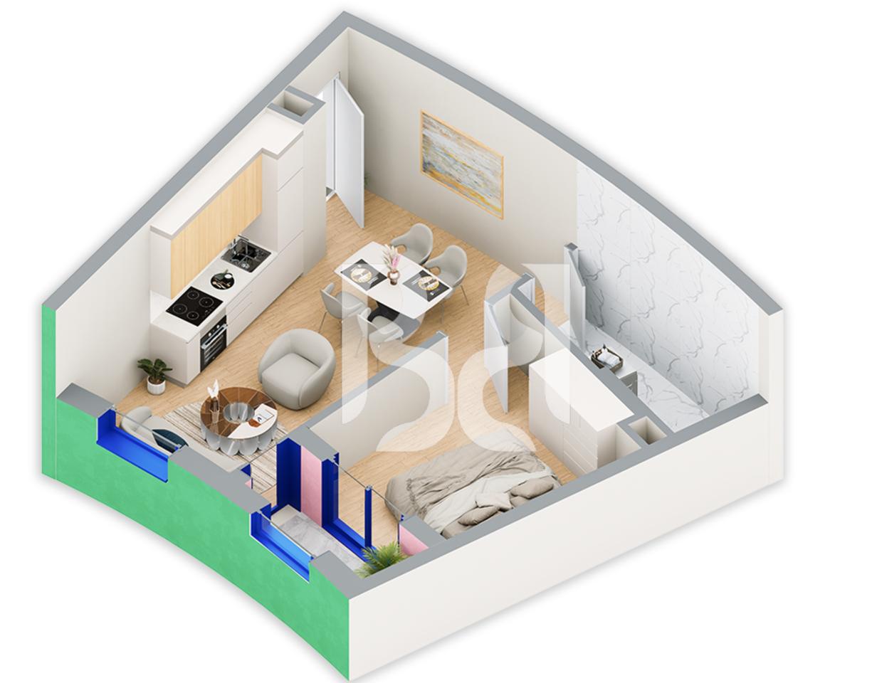 SHITET APARTAMENT 1+1 NE REZIDENCA BALLADA LIQENI I FARKES