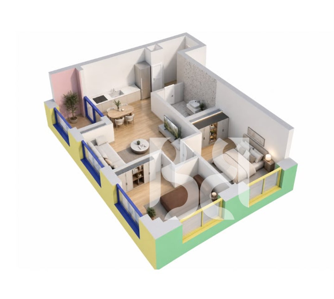 Apartament 2+1 për Shitje në Naya Residence | 75.2 m² | Në Projekt | Kati 9 | Pranë Nënkalimit të Shkozës
