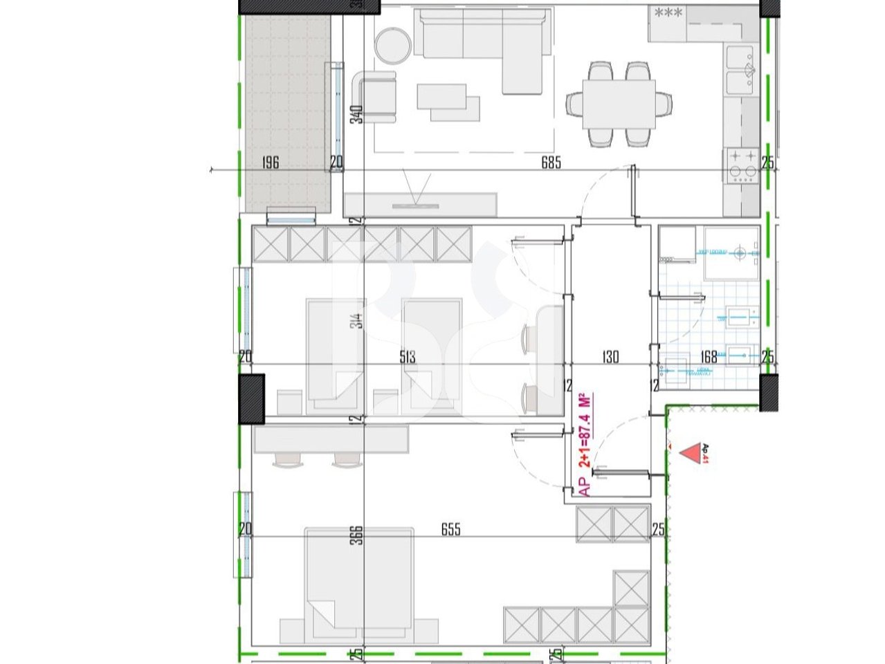 APARTAMENT 2+1+2 POSTE PARKIMI EXTRA NE SHITJE TE REZIDENCA ALBULENA,PASKUQAN
