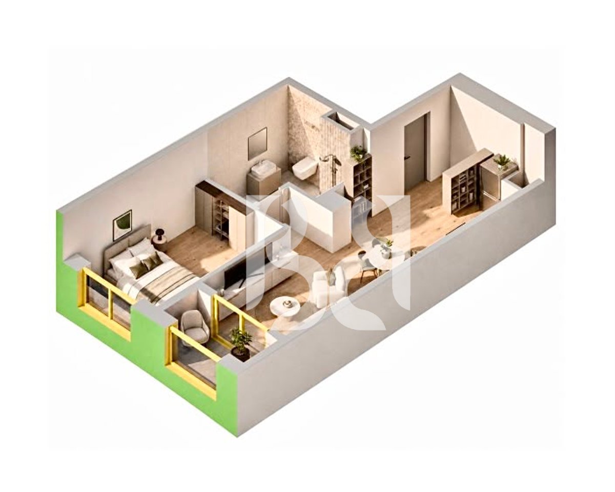 Appartamento 1+1 in Vendita a Naya Residence | 68.9 m² | 9° Piano | Orientamento Sud | In Progetto 
