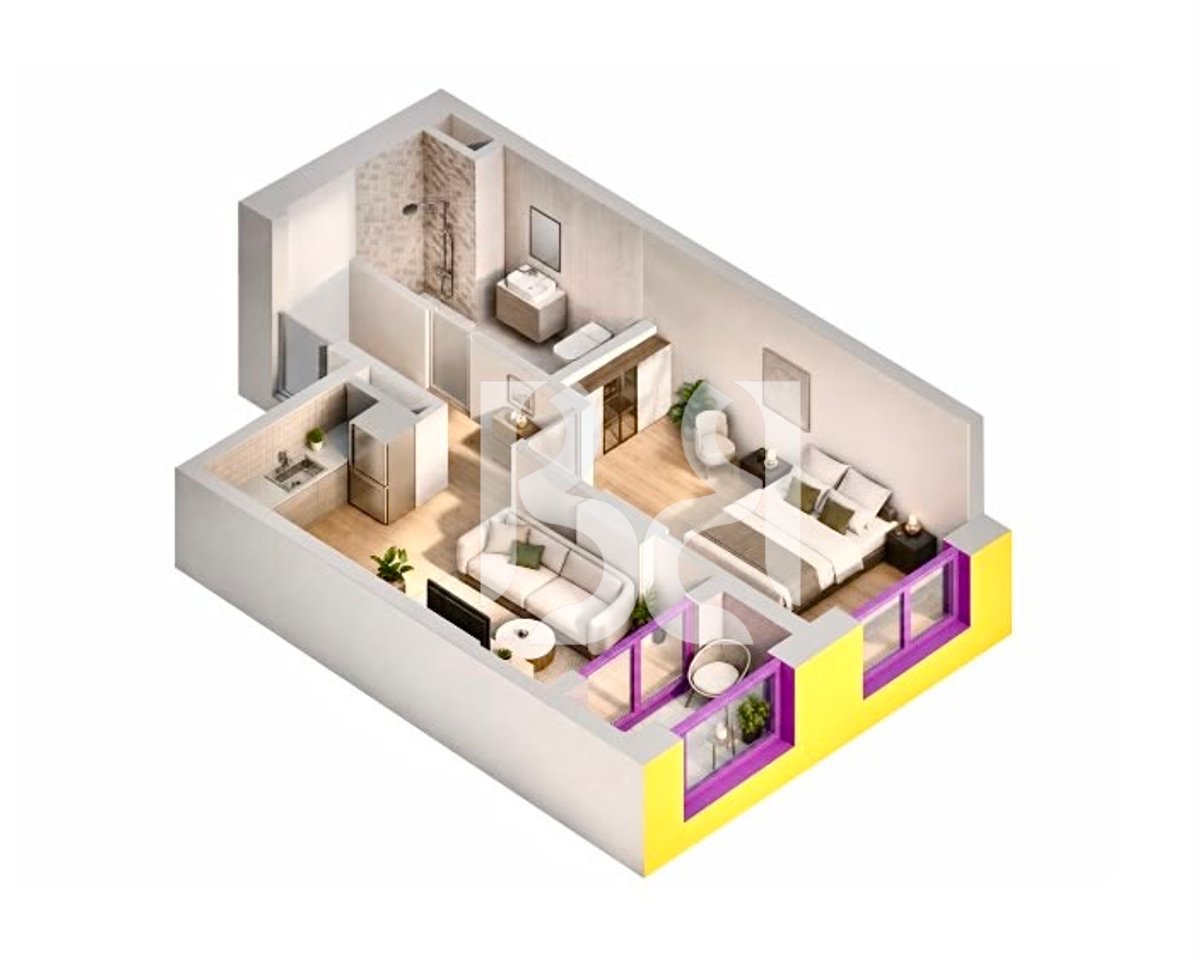 Apartament 1+1 në Shitje – Naya Residence | Kati 17 | 62.9 m² | Orientim Perëndim
