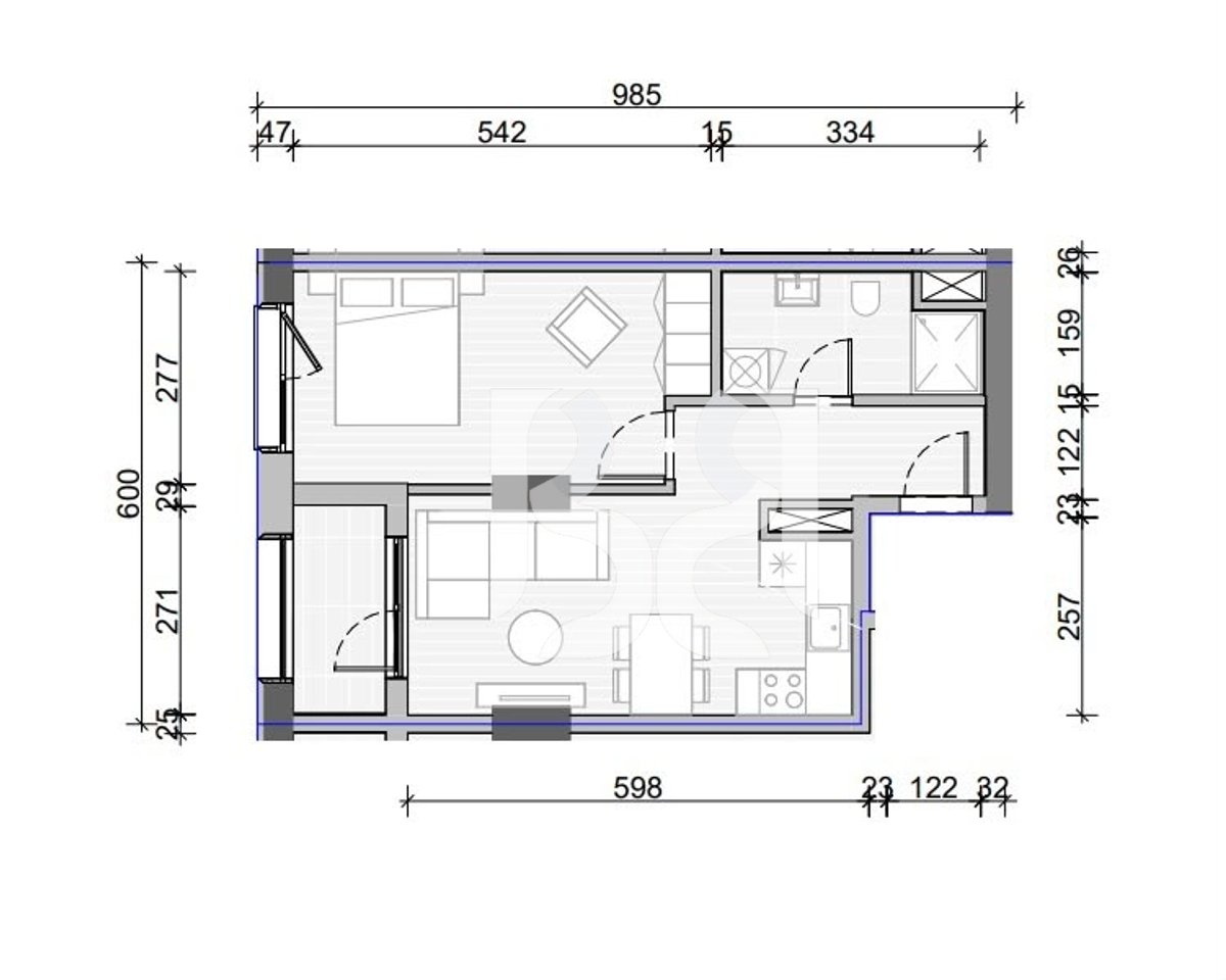 Apartament 1+1 në Shitje – Naya Residence | Kati 17 | 62.9 m² | Orientim Perëndim