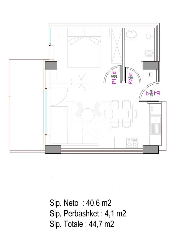 APARTMENT 1+1 FOR SALE, NEAR RESIDENCES MAGNET (can be bought with credit)