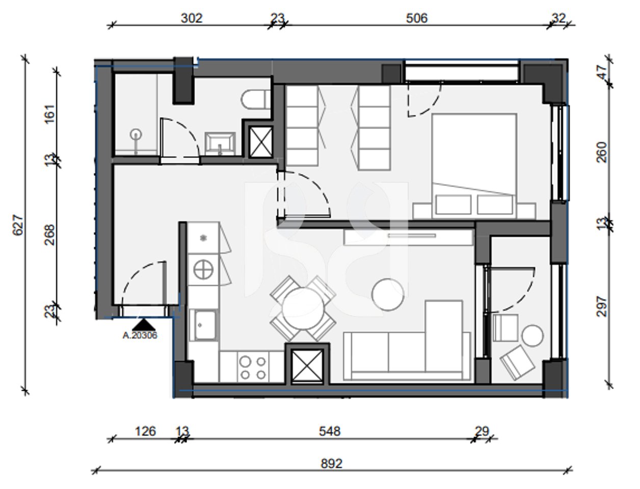APARTAMENT 1+1 PER SHITJE NE PASKONE RESIDENCE
