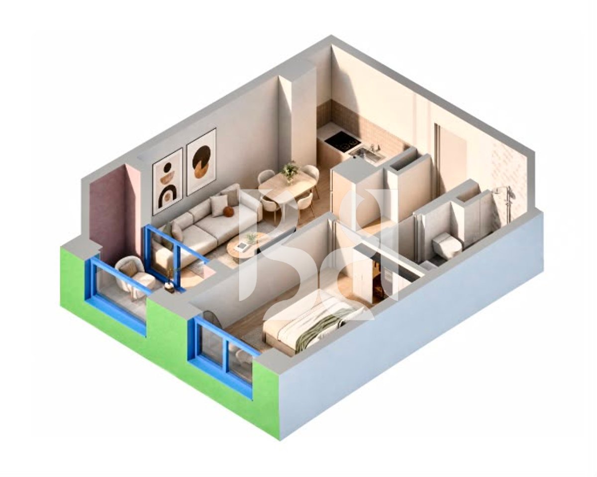 Appartamento 1+1 in Vendita a Naya Residence | 56.3 m² | 9° Piano | Orientamento Ovest | In Progetto *