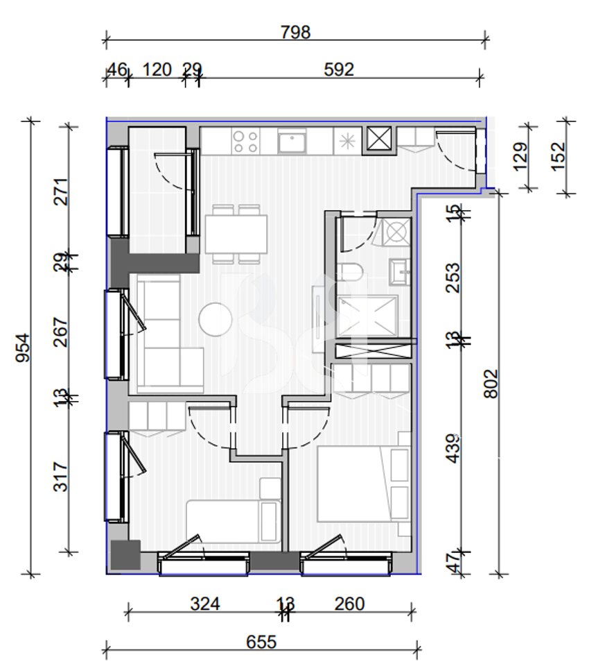 APARTMENT 2+1 FOR SALE IN NAYA RESIDENCE(CAN BE PURCHASED WITH CREDIT)