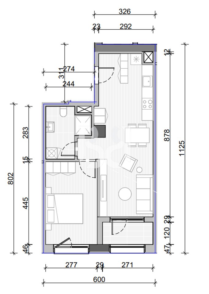 APARTAMENT 1+1 PER SHITJE NE NAYA RESIDENCE