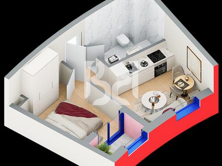 FOR SALE ON CREDIT UP TO 80% 1+1 APARTMENT AT RESIDENCA BALLADA LIQENI I FARKES, TIRANA