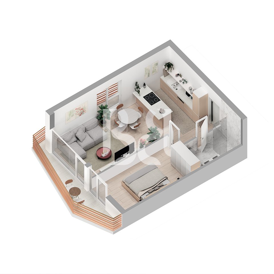 Shitet Apartament me kredi 1+1 ne Farke prane liqenit Rezidenca Aba 83m2 182 000euro