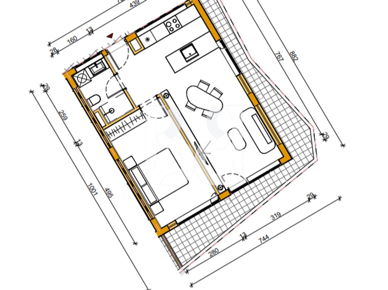 Shitet Apartament me kredi 1+1 ne Farke prane liqenit Rezidenca Aba 83m2 182 000euro