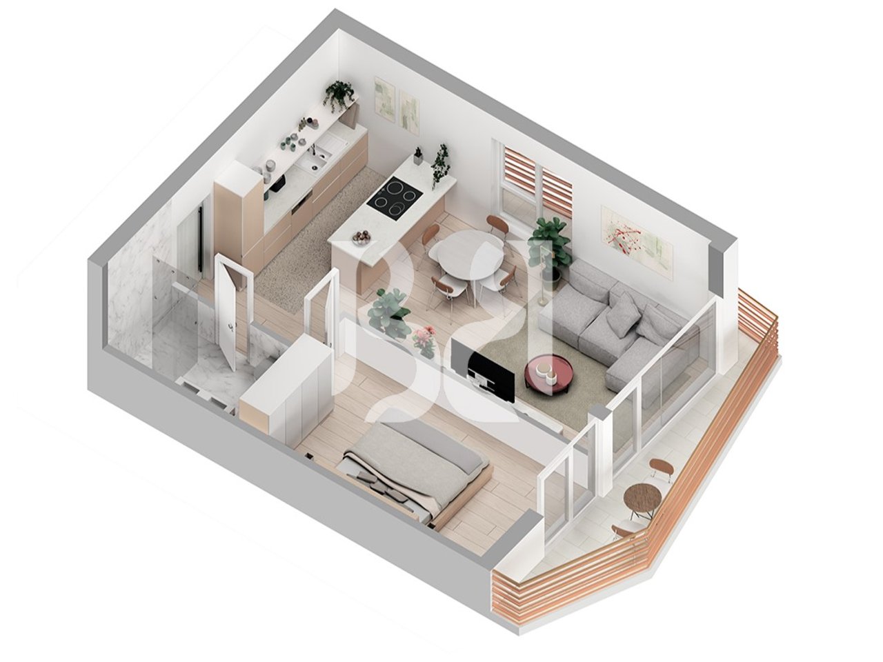 Shitet Apartament me kredi 1+1 ne Farke prane liqenit Rezidenca Aba 80m2 145 000euro