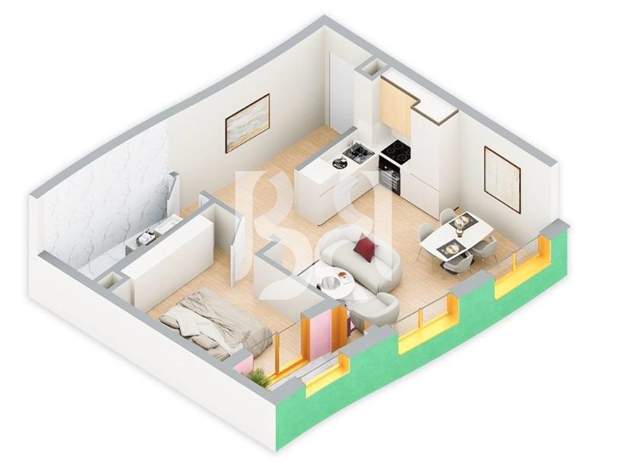 SHITET ME KREDI DERI NE 80% APARTAMENT 1+1 TEK REZIDENCA BALLADA LIQENI I FARKES TIRANE 126000€