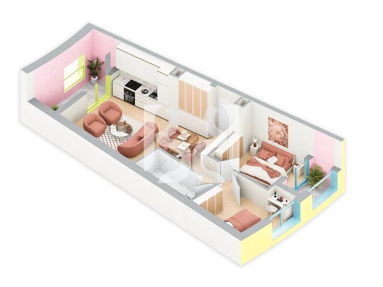 SHITET ME KREDI DERI NE 80% APARTAMENT 2+1 TEK REZIDENCA BALLADA LIQENI I FARKES, TIRANE 169000€