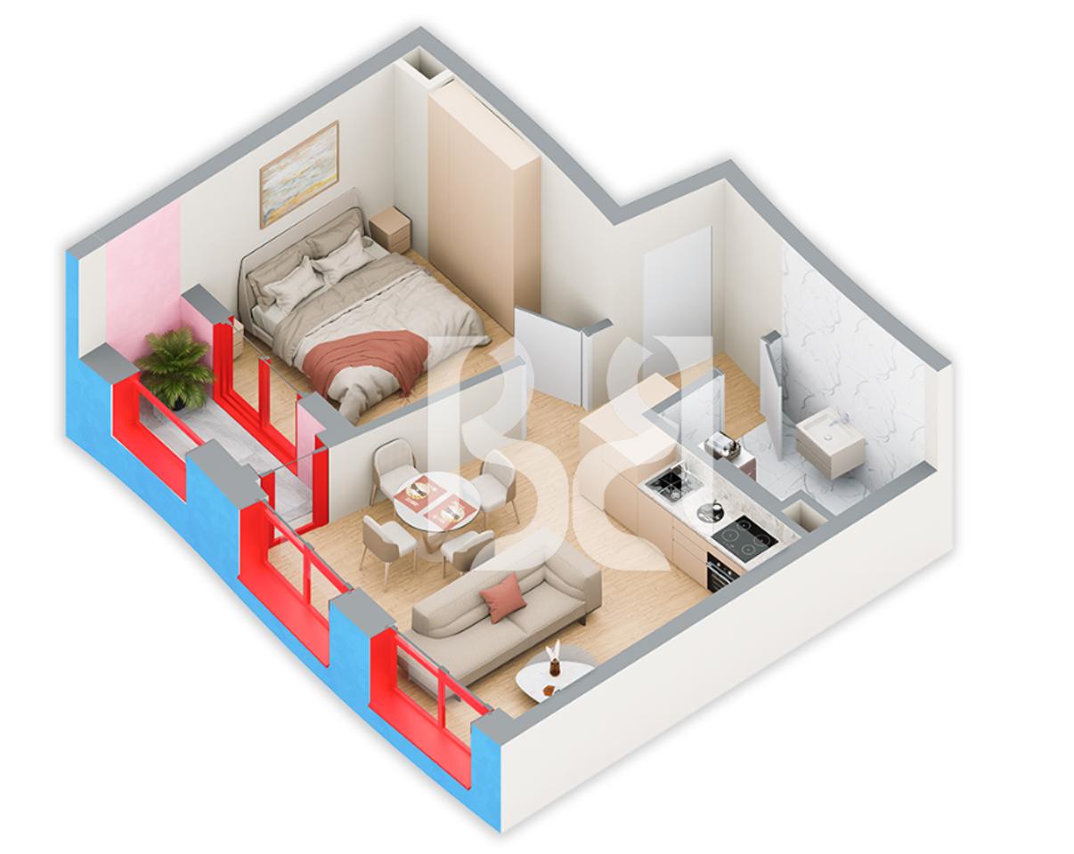 IN VENDITA CON CREDITO FINO ALL'80% APPARTAMENTO 1+1 IN REZIDENCA BALLADA LIQENI I FARKES