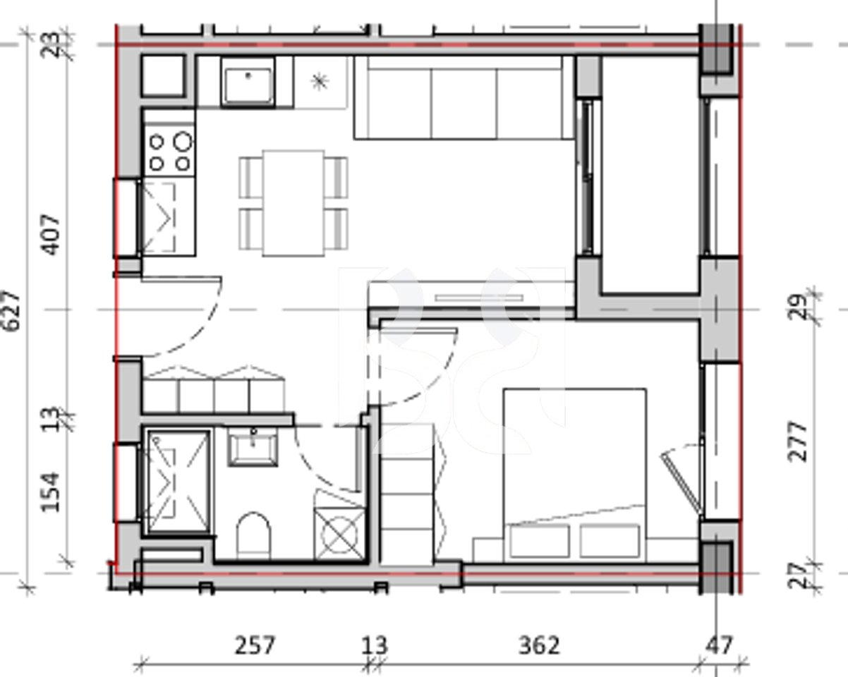 1+1 apartment for sale in Nokia Residence New residence by Kontakt Ali Demi Tirana Purchase option with credit up to 80%