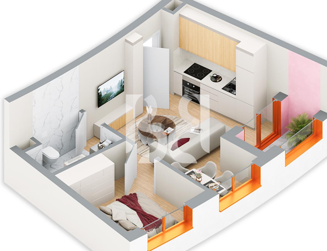 FOR SALE WITH CREDIT UP TO 80% 2+1 APARTMENT IN BALLADA RESIDENCE FARKA LAKE