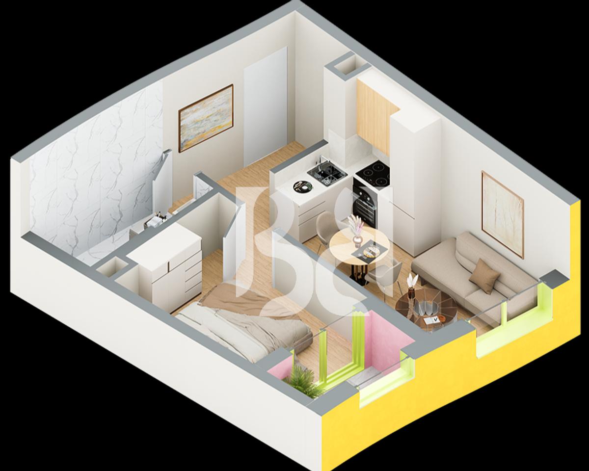 APARTMENT 1+1 FOR SALE IN BALLADA RESIDENCE, FARKA LAKE WITH CREDIT UP TO 80%