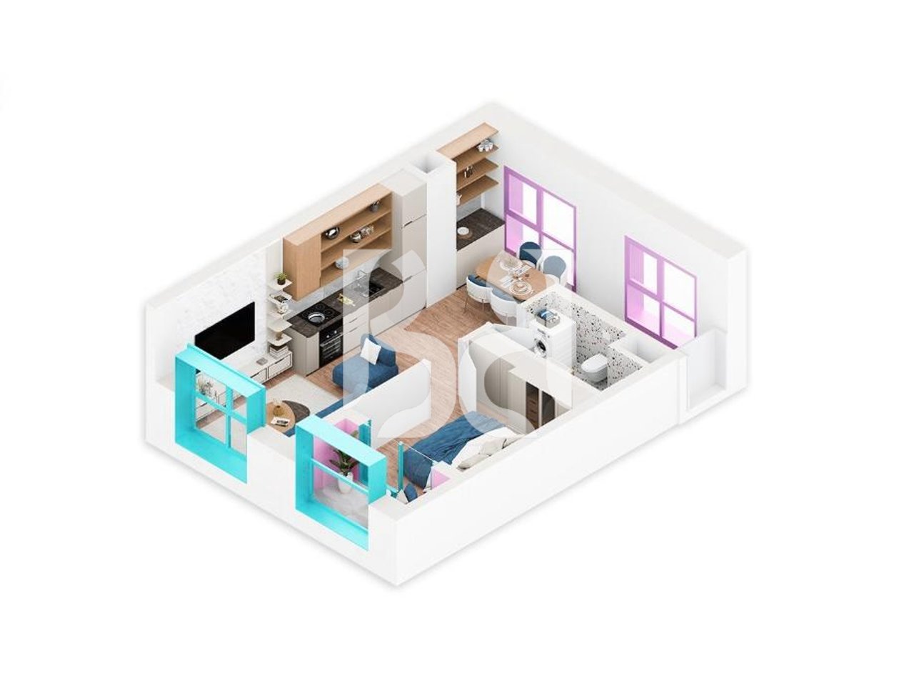 Apartament 1+1 në shitje në Nokia Residence Rezidencë e re nga Kontakt Ali Demi Tiranë