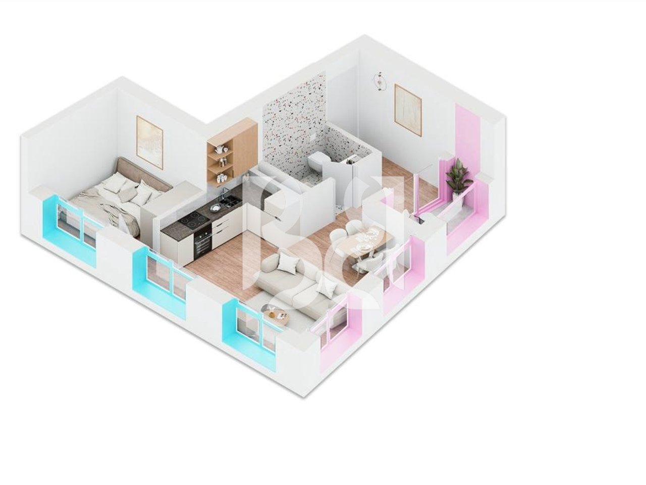 Apartament 1+1 në shitje në Nokia Residence Rezidencë e re nga Kontakt Ali Demi Tiranë