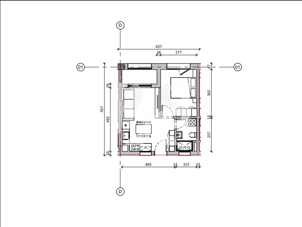 Apartament 1+1 në shitje në Nokia Residence Rezidencë e re nga Kontakt Ali Demi Tiranë