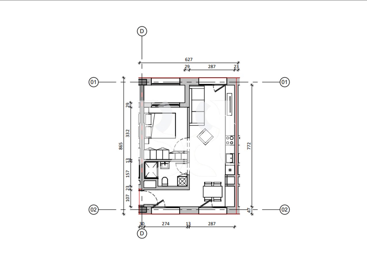 Apartament 1+1 në shitje në Nokia Residence Rezidencë e re nga Kontakt Ali Demi Tiranë