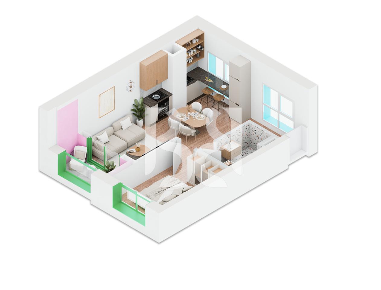 Apartament 1+1 në shitje në Nokia Residence Rezidencë e re nga Kontakt Ali Demi Tiranë