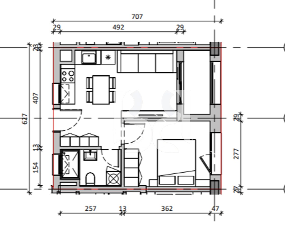 Apartament 1+1 në shitje në Nokia Residence Rezidencë e re nga Kontakt Ali Demi Tiranë me kredi deri ne 80%