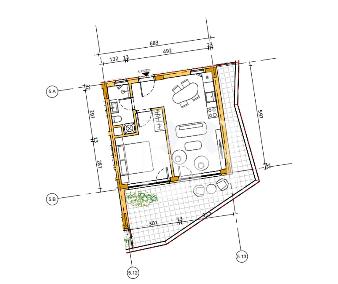 SHITET ME KREDI APARTAMENT 1+1 NE DRILON POGRADEC*
