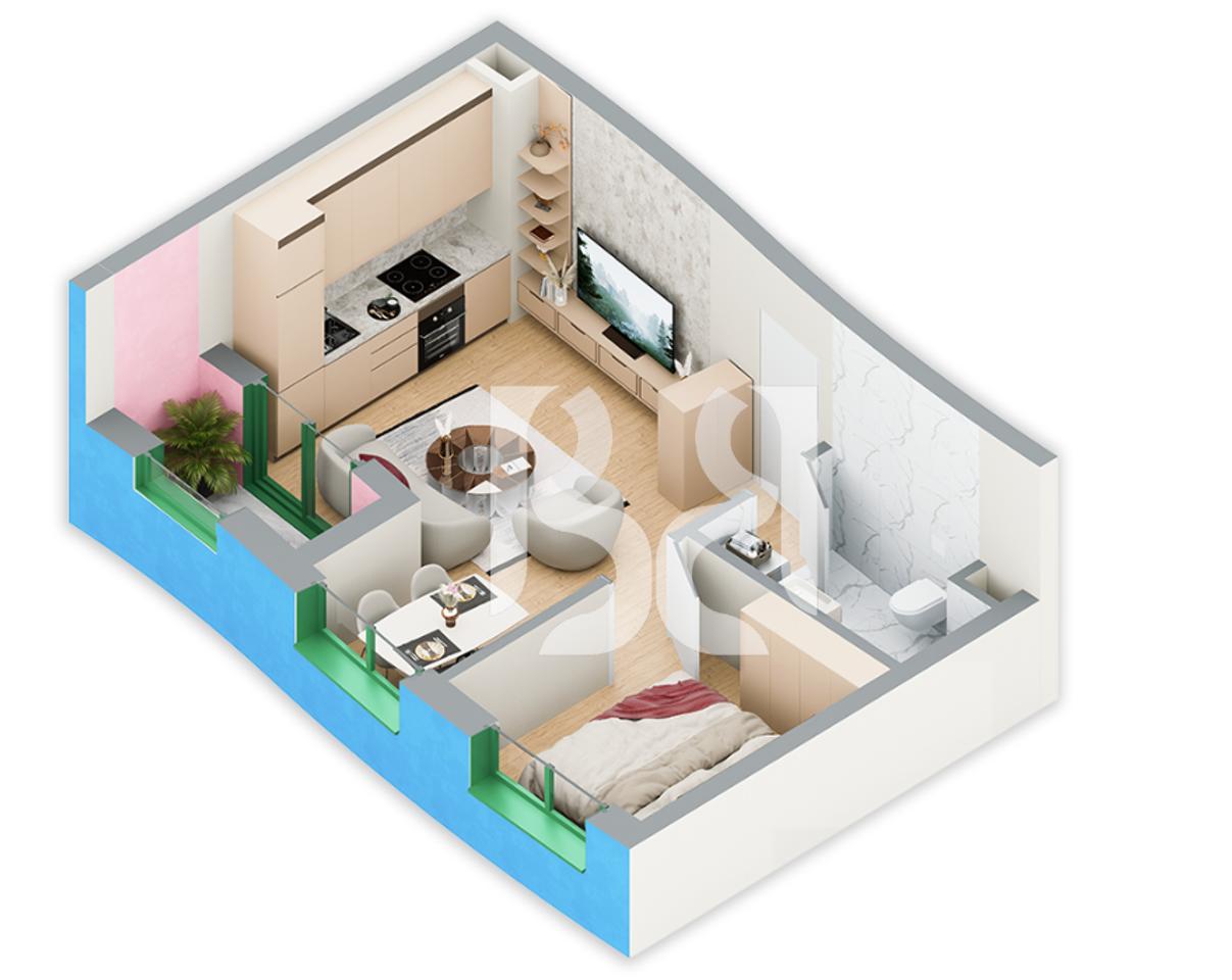 SHITET ME KREDI DERI NE 80% APARTAMENT 1+1 NE REZIDENCA BALLADA LIQENI I FARKES