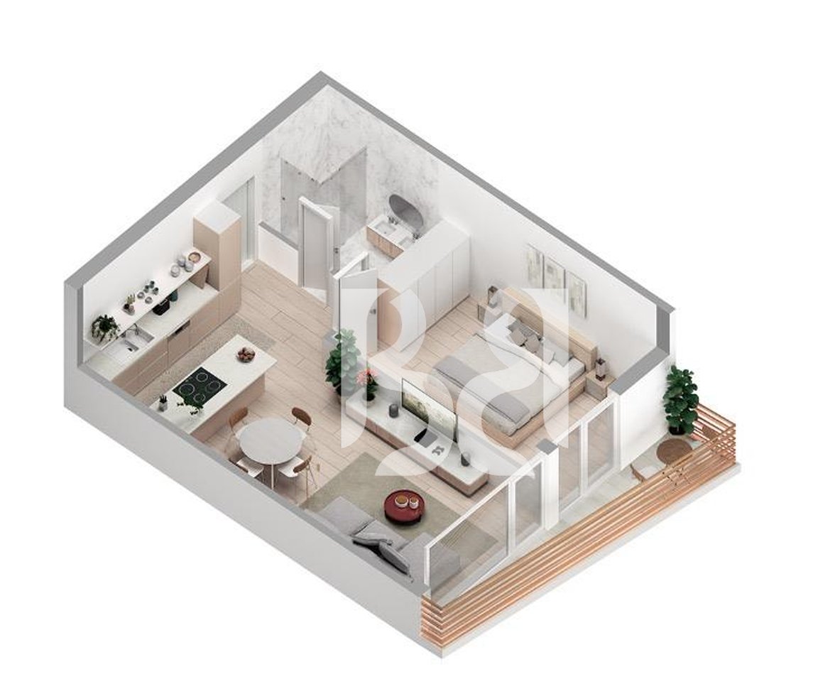 Apartment for Sale with Credit 1+1 in Farke Near the Lake, Residence Aba -68m2-124000€