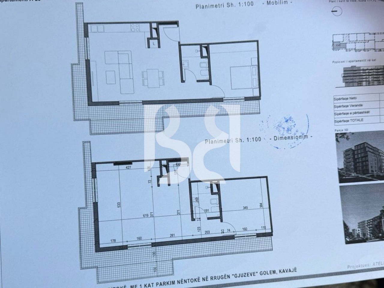 APARTMENT 1+1+VERANDA FOR SALE AT RRUGA E GJUZEVE IN GOLEM*