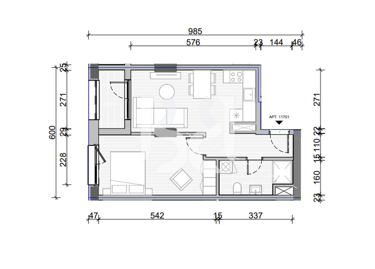 Apartament 1+1 për Shitje në Naya Residence | Në Projekt | 62.2 m² | Tiranë