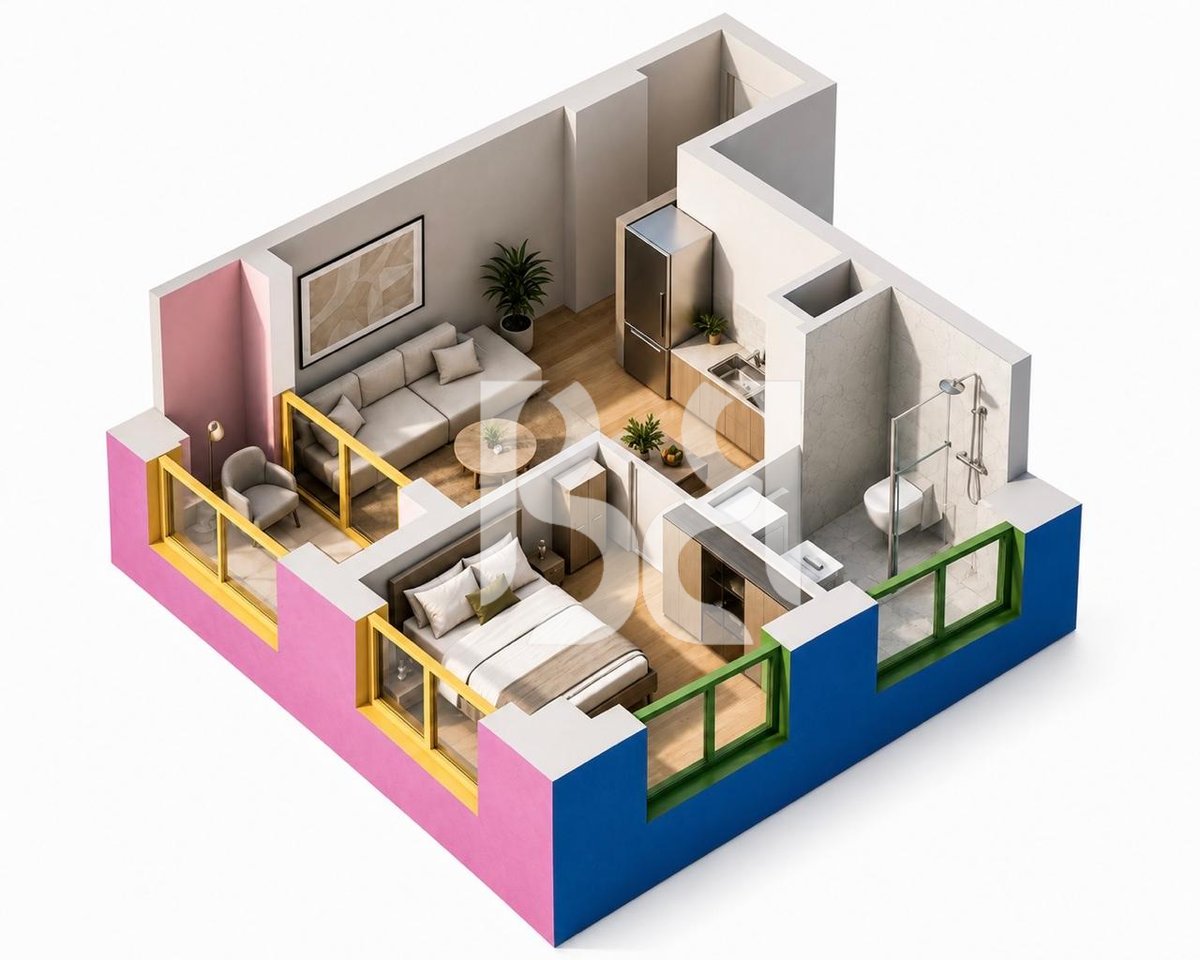 Appartamento 1+1 in Vendita nel Progetto Naya Residence, Shkozë | 55 m² | Piano 17