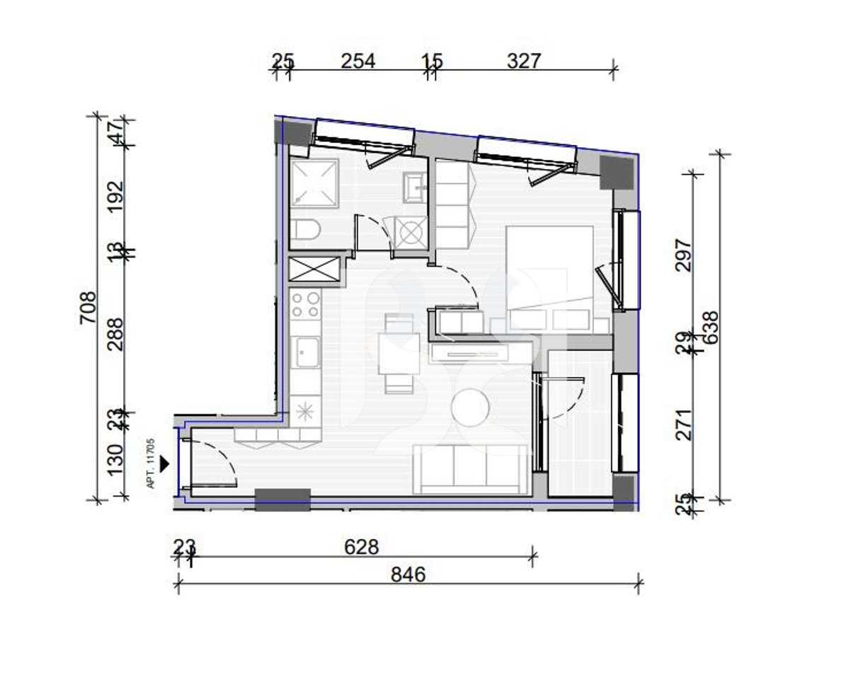 Appartamento 1+1 in Vendita nel Progetto Naya Residence, Shkozë | 55 m² | Piano 17