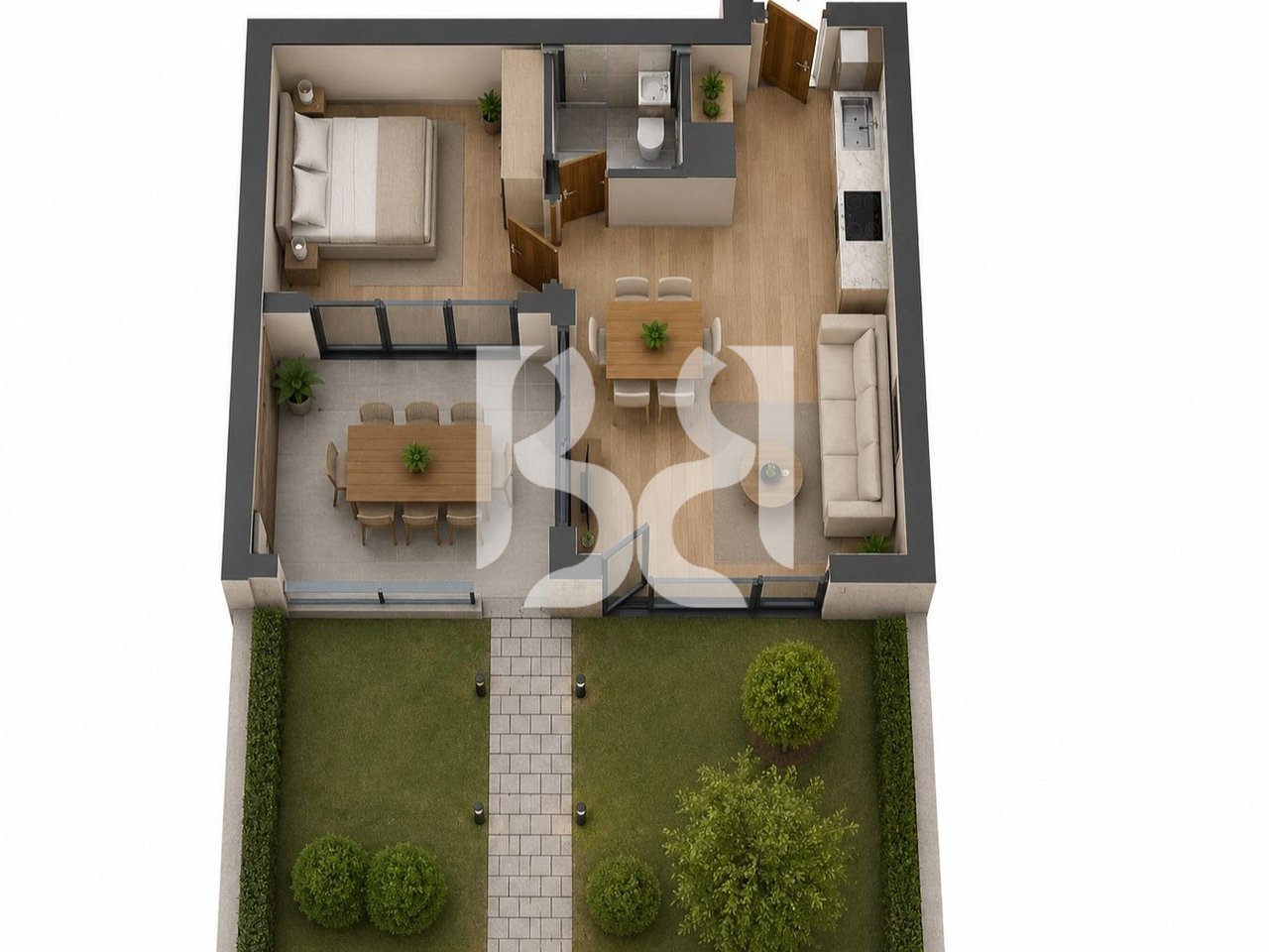 APARTAMENT EKSKLUZIV 1+1+OBORR TEK TURQUOISE REZIDENCE, HAMALLAJ