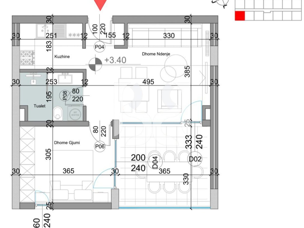 APARTAMENT EKSKLUZIVE 1+1+VERANDE NE TURQUOISE MARINA, HAMALLAJ