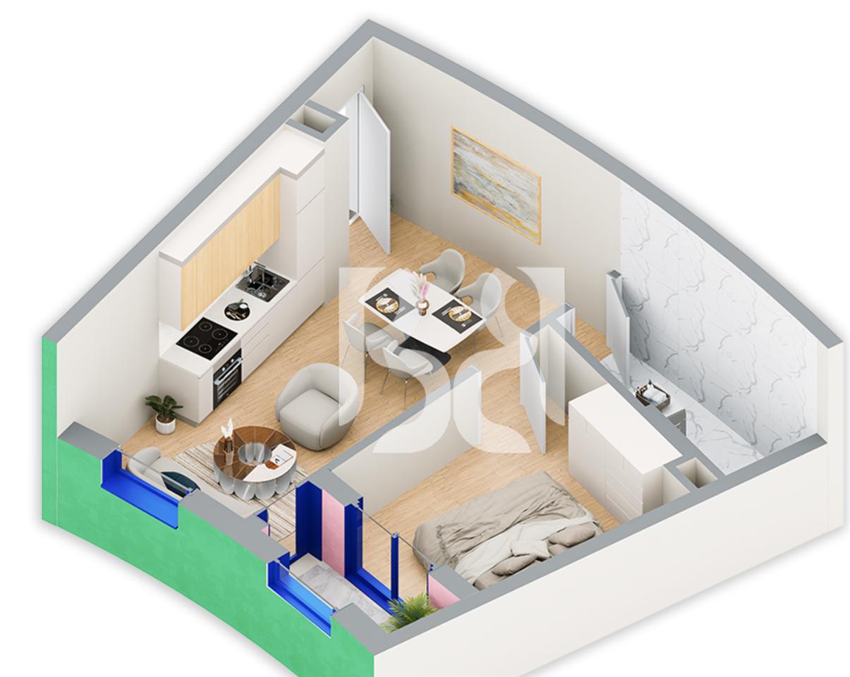 SHITET APARTAMENT 1+1 NE REZIDENCA BALLADA LIQENI I FARKES