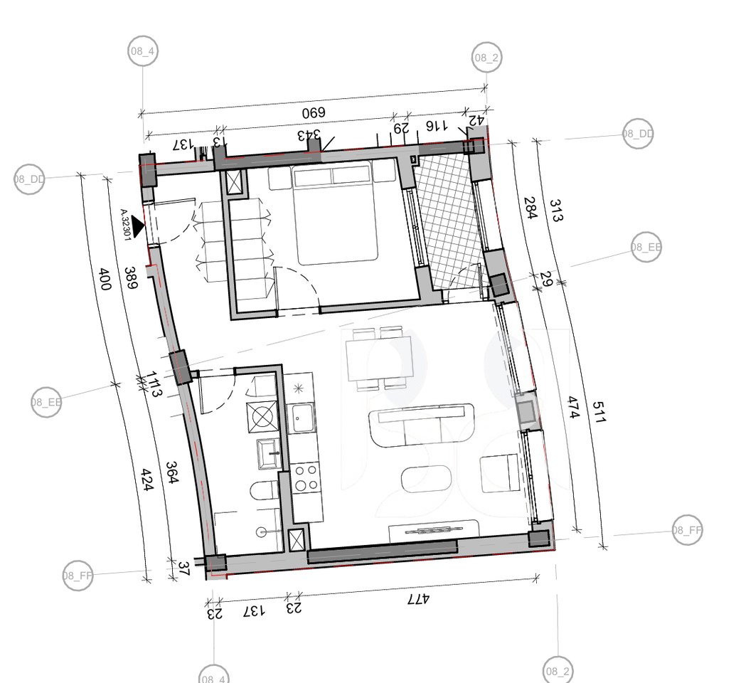 SHITET APARTAMENT 1+1 NE REZIDENCA BALLADA LIQENI I FARKES