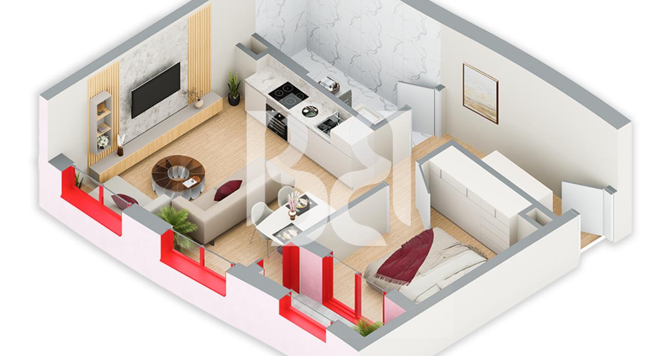 SHITET APARTAMENT 1+1 NE REZIDENCA BALLADA LIQENI I FARKES