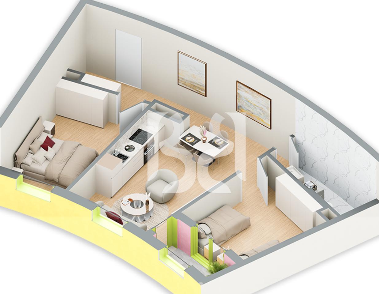 SHITET APARTAMENT 2+1 NE REZIDENCA BALLADA LIQENI I FARKES