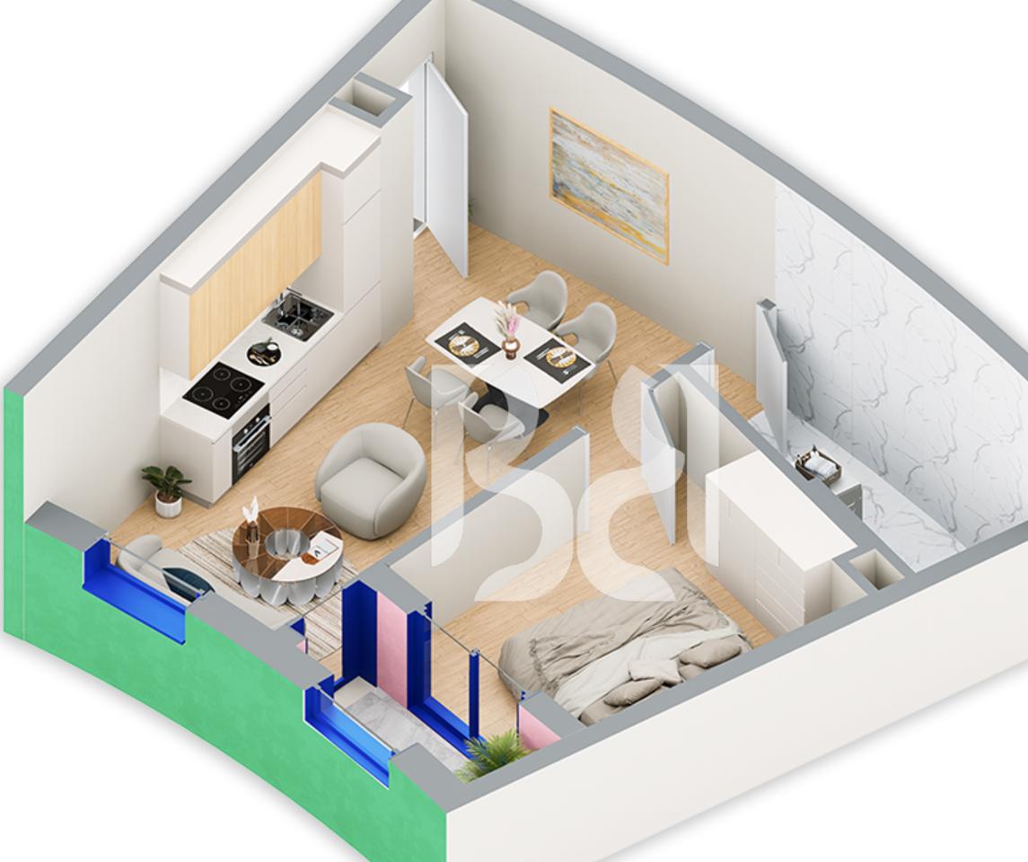 SHITET APARTAMENT 1+1 NE REZIDENCA BALLADA LIQENI I FARKES