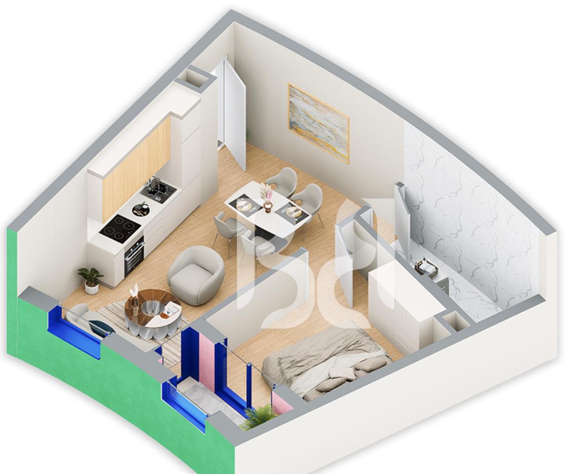 SHITET APARTAMENT 1+1 NE REZIDENCA BALLADA LIQENI I FARKES