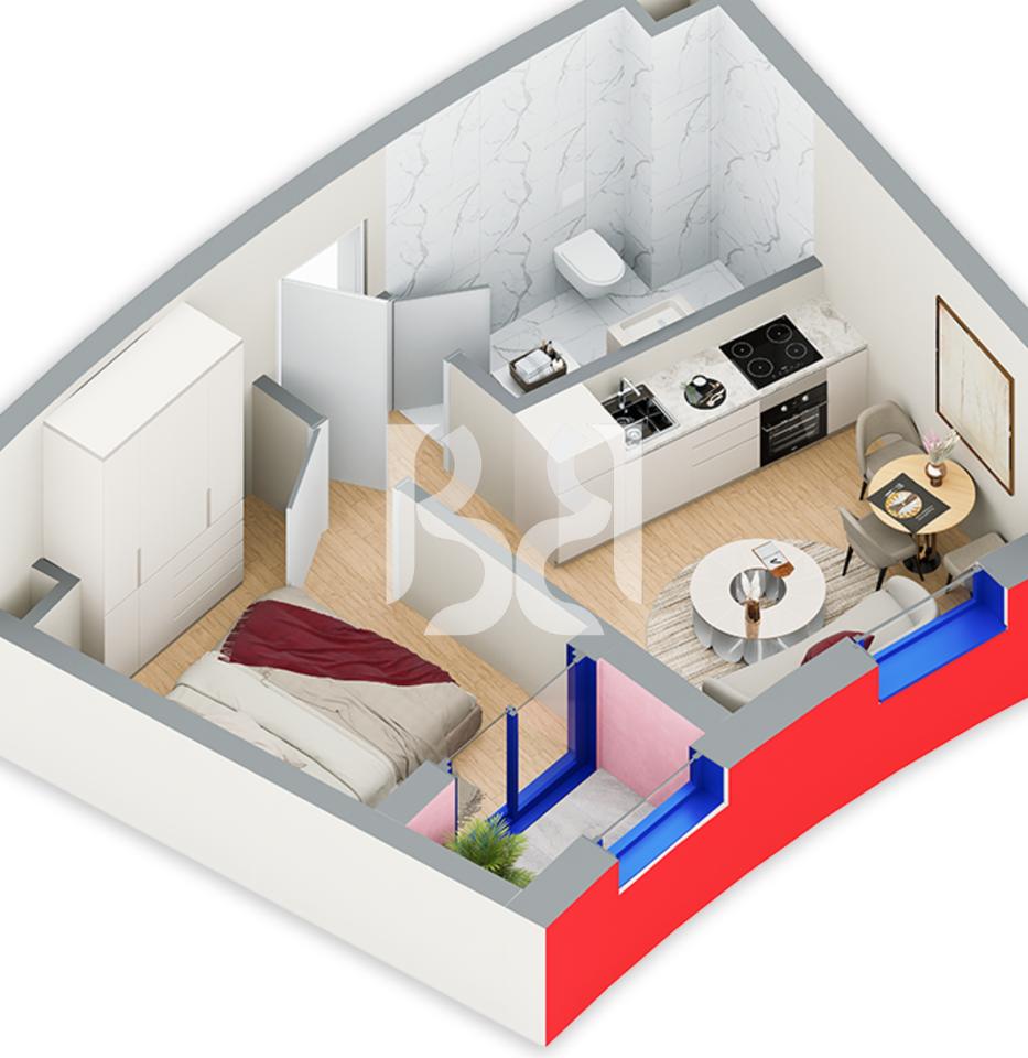 SHITET APARTAMENT 1+1 NE REZIDENCA BALLADA LIQENI I FARKES