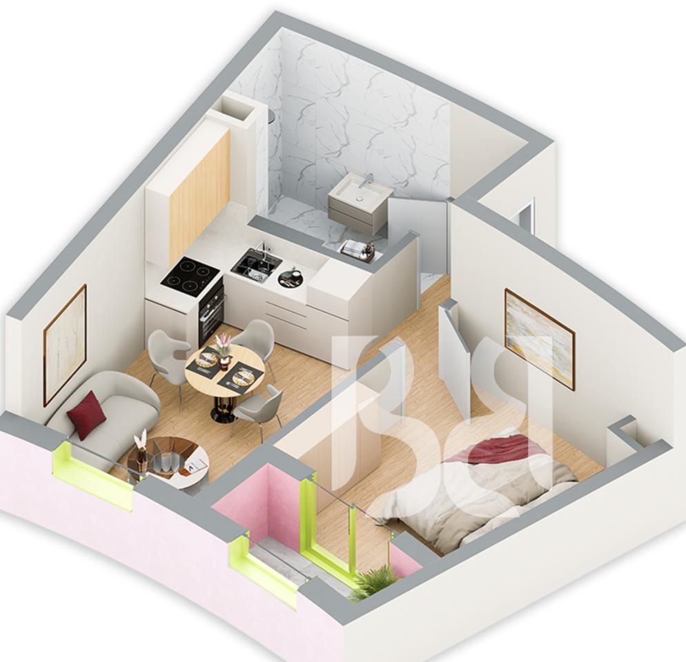 SHITET APARTAMENT 1+1 NE REZIDENCA BALLADA LIQENI I FARKES