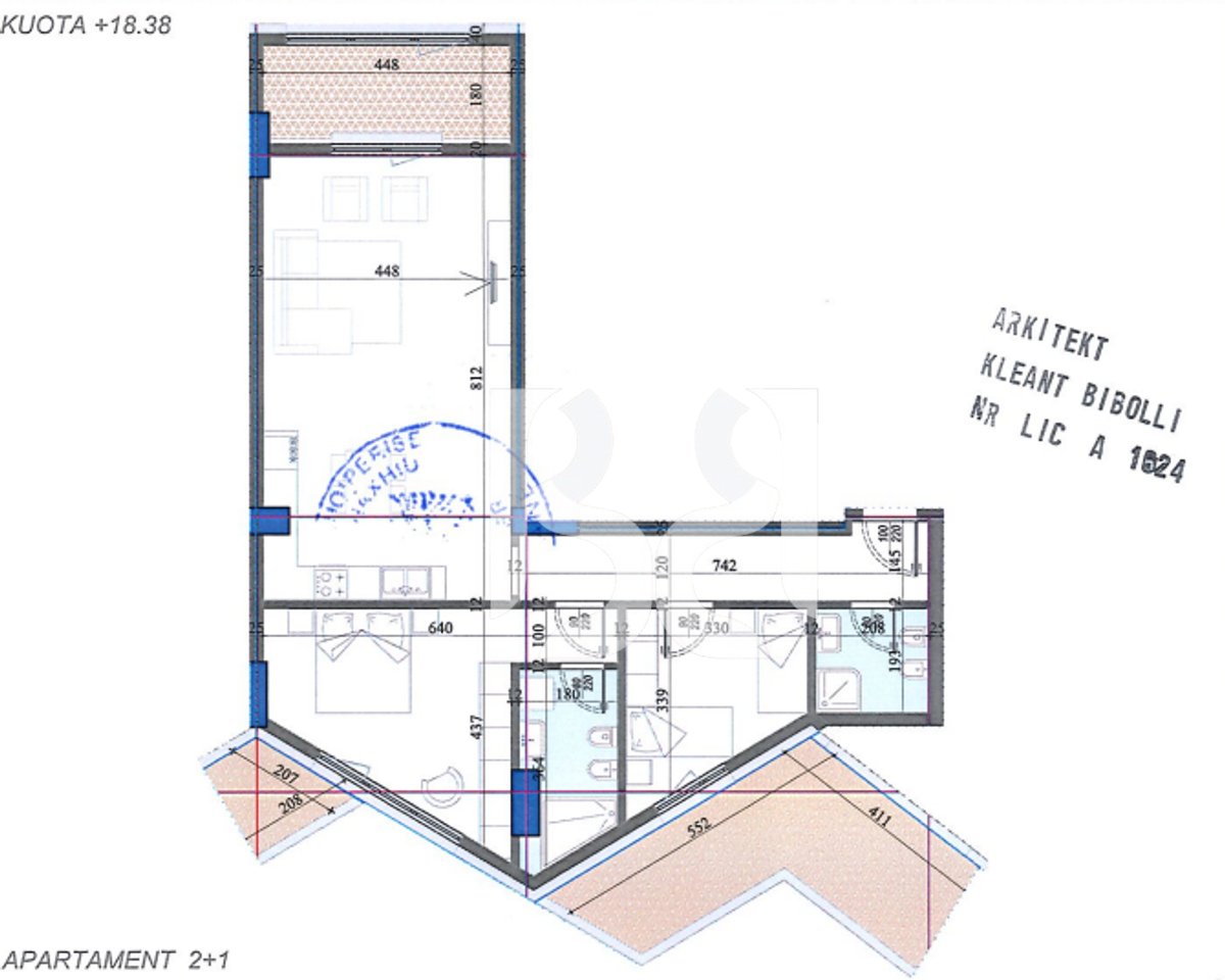 SHITET APARTAMENT 2+1 TEK COLONNADE RESIDENCE RRUGA DRITAN HOXHA TIRANE
