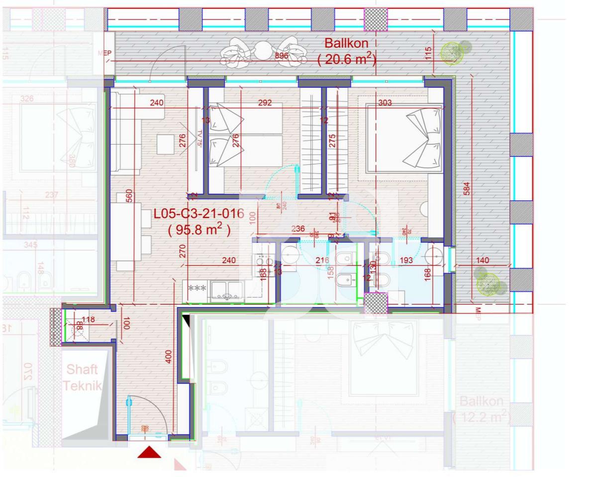 SHITET APARTAMENT 2+1+2 TEK MANHATTAN RESIDENCE DON BOSKO