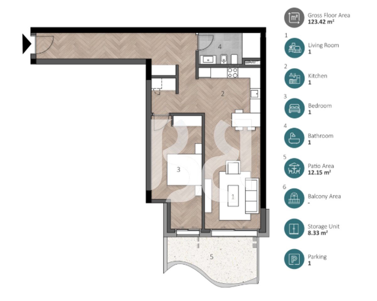 SHITET APARTAMENT 1+1+OBORR+POST PARKIMI TEK GREEN COAST 2